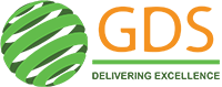 a sphere made up of green ribbons with the words "GDS delivering excellence"